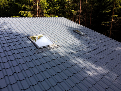 Купить Металлочерепица Гранд Лайн / Grand Line, Kamea, Satin 0,5 цвет RAL9005 черный - изображение 4